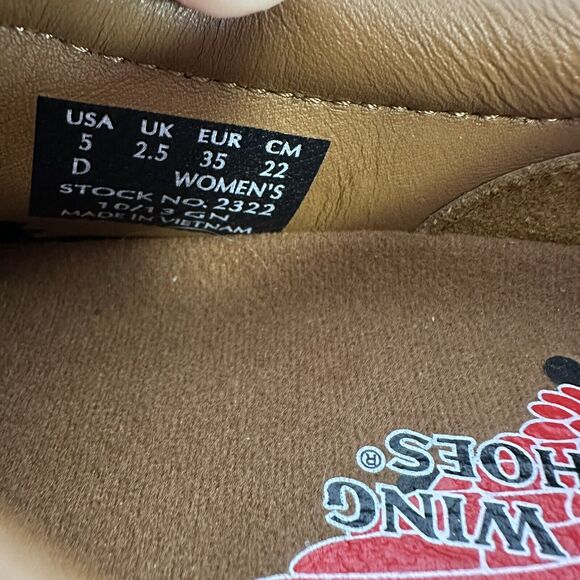 Redwing Shoes Womens 5 D Brown Steel Toe Slip On Work Shoes Clogs Leather - Picture 11 of 14